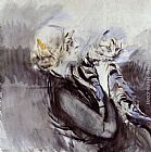 Giovanni Boldini A Lady with a Cat painting